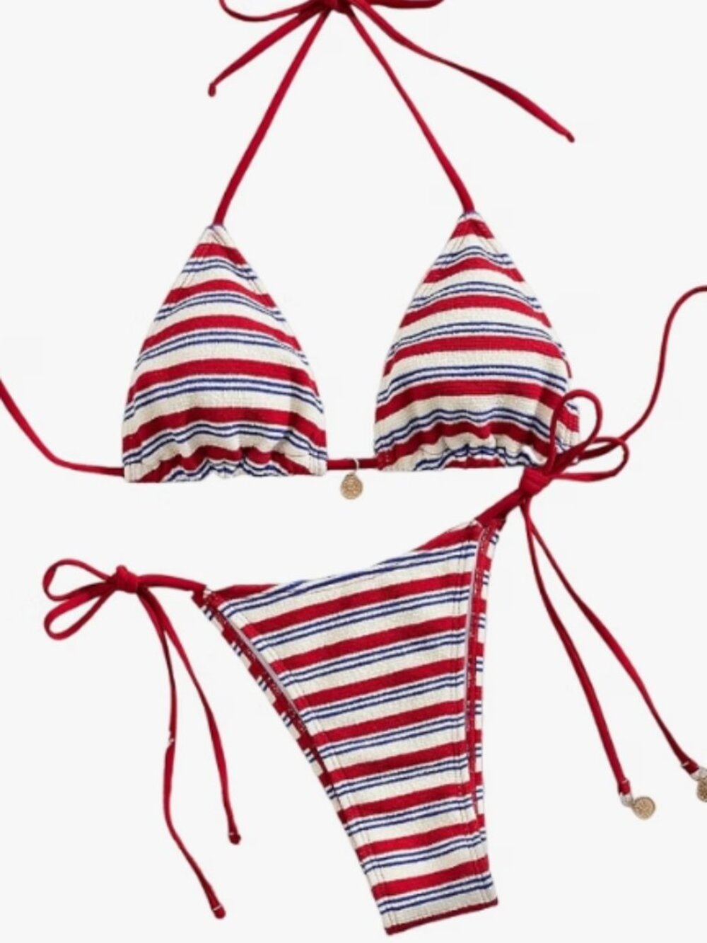 2 Piece Triangle Knit Bikini Set for Women Sexy Crochet Halter Swimsuits